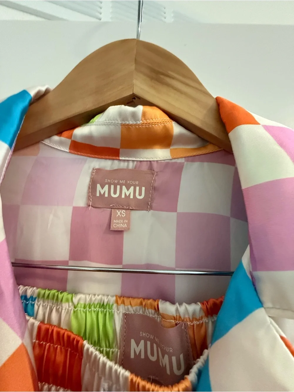 Show Me Your MuMu Multicolor Checkerboard Pajama Set